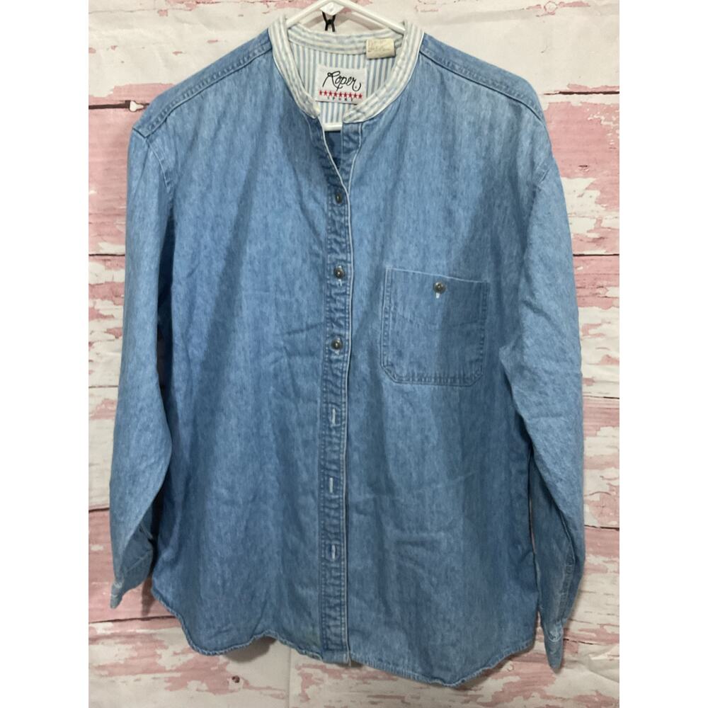 Vintage Roper Western Denim Shirt Size Large Women’s